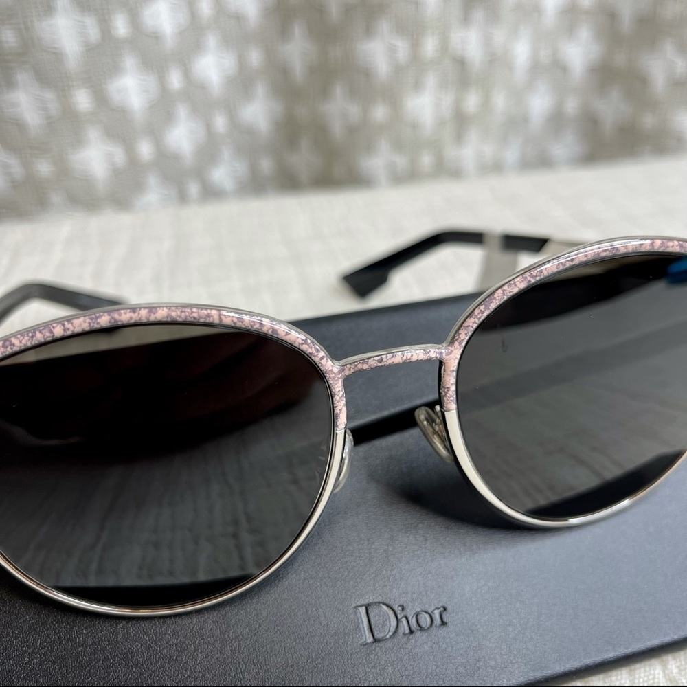 CHRISTIAN DIOR Sunglasses Marble Silver w/case NWT - Picture 3 of 16